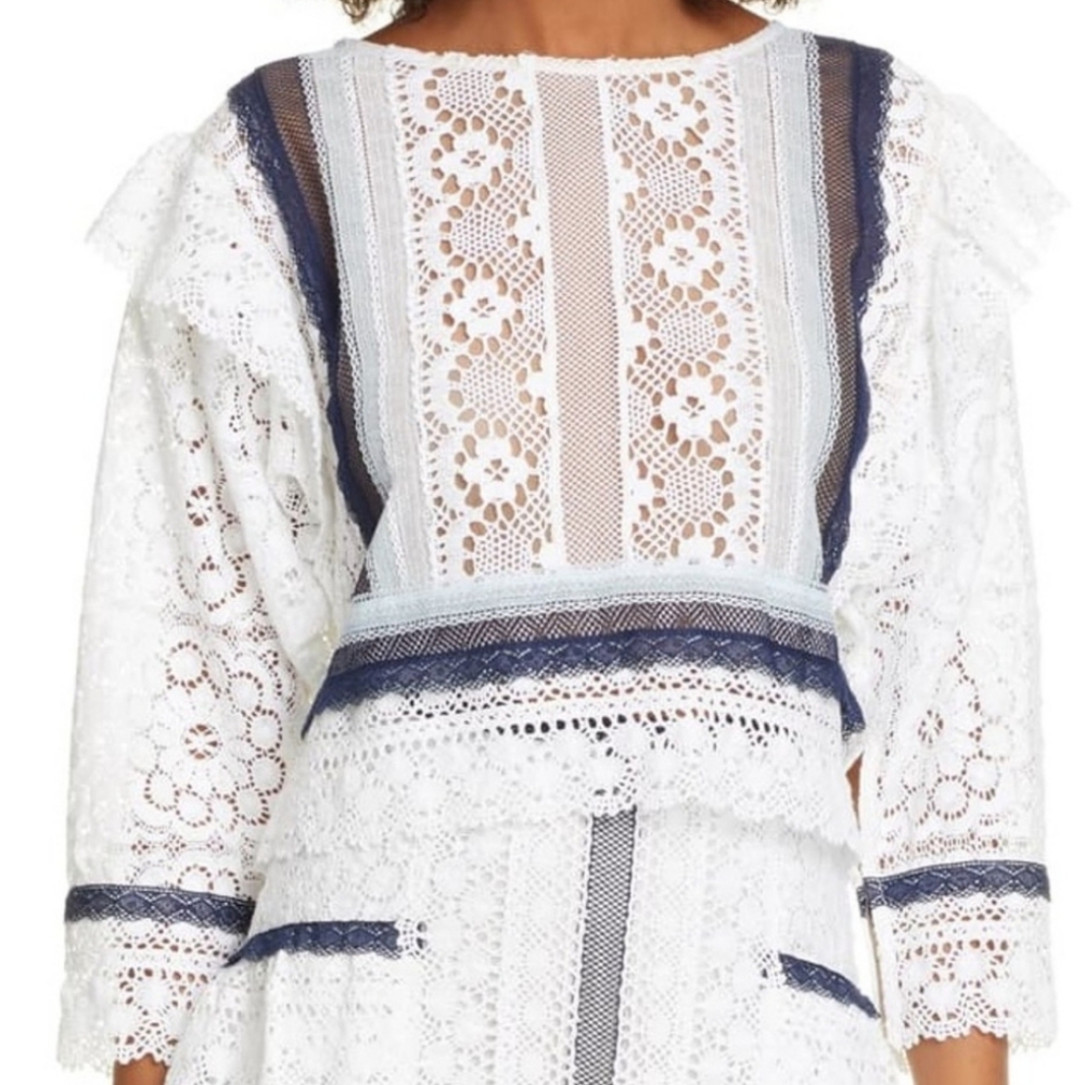 Anthropologie Love Sam lace crop top